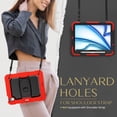 thumbnail image 3 of Rugged Case For Apple iPad Air 11 (2024) – 3-Layer Protection Shockproof Stand Cover with Screen Protector, Adjustable Stand, Shoulder Strap, & Pencil Holder -- Red, 3 of 10