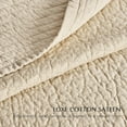 thumbnail image 4 of EVERGRACE Cotton Sateen Quilt Set King Size, Pre-Washed Cotton Channel Stitch Coverlet Bedspread, 3 Pieces Lightweight Soft Bedding Sets for All Season, with 2 Pillow Shams, Light Sand, 4 of 8