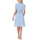 thumbnail image 3 of Vestido de Cuello Cuadrado Allegra K para Mujeres con Estrellas Metálicas, Manga Corta, Corte A, Cintura Elástica, Midi, S Azul Cielo, 3 of 6