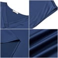 thumbnail image 6 of UVN Women Tops Summer Cap Short Sleeve Blouses Ladies V Neck Silk Satin Business Casual Shirts, 6 of 9