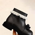 thumbnail image 5 of Girls Short Dress Boot with Lace Decoration Thick Bottom Solid Classic Trendy Dreesy Cute Comfy Cozy Soft Winter Warm Non Slip Girls Riding Boots, 5 of 6
