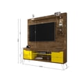 thumbnail image 3 of Manhattan Comfort Baxter 62.99 Freestanding Mid-Century Modern Entertainment Center with LED Lights and Décor Shelves in Rustic Brown and Yellow, 3 of 3