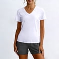 thumbnail image 6 of hoksml Women's V-Neck Short Sleeve Workout Shirt with Breathable Mesh Panels, Quick Dry Athletic Top for Running Yoga Gym, 6 of 6
