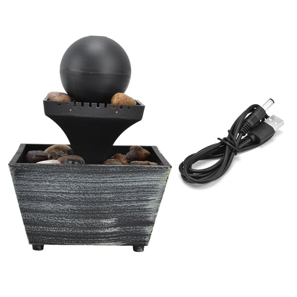Fuente de agua de sobremesa con USB de 3 V, fuente de cascada para interiores, para el hogar, la oficina, el escritorio, mesa decorativa