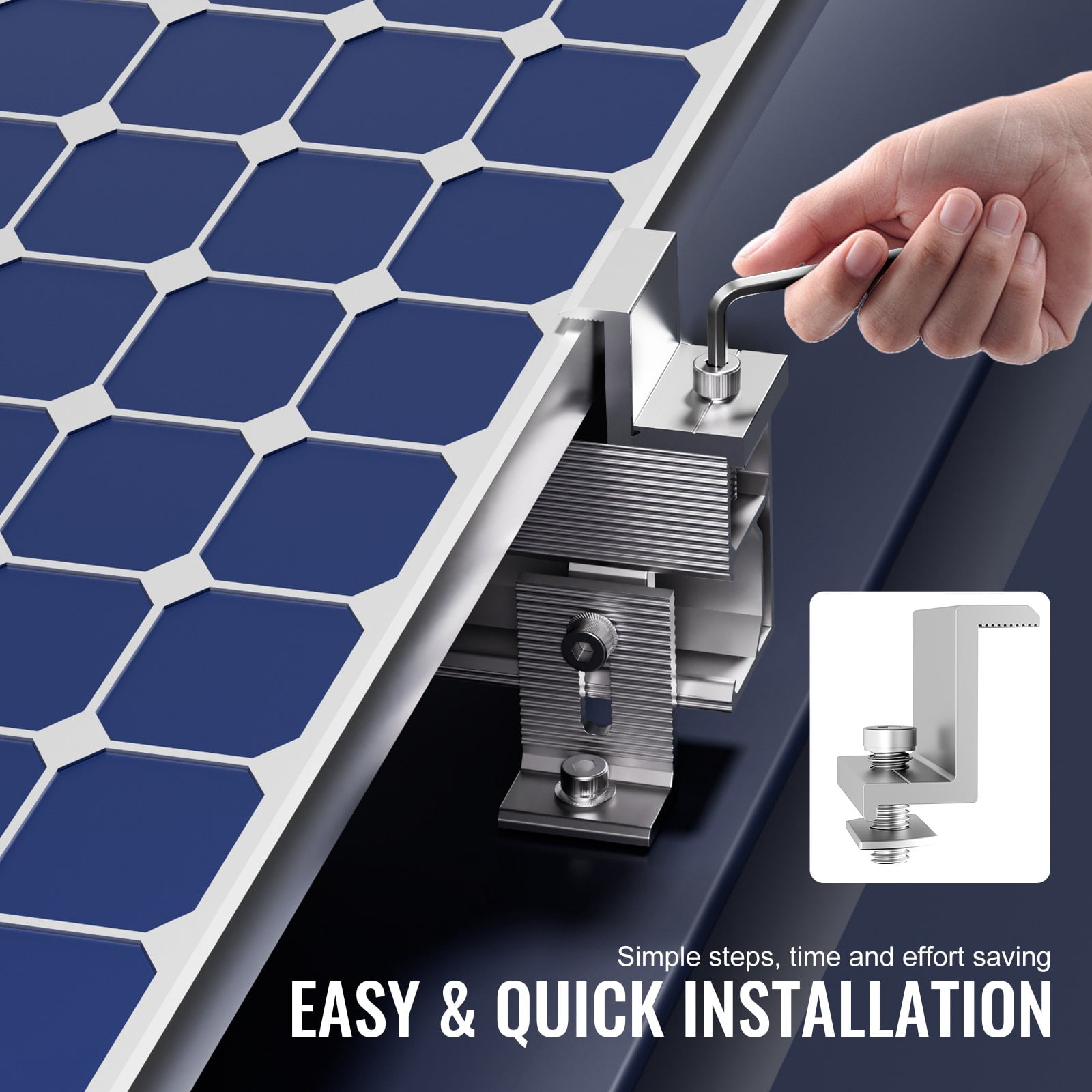 VEVOR Solar Panel Mounting Brackets Kit  Adjustable for Various Roofs, Durable Installation Solution