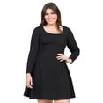 thumbnail image 3 of Plus Size Long Sleeve Knee Length Skater Dress, 3 of 7