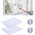 thumbnail image 1 of CHAO Mosquitera para ventana de 2 uds, mosquitera para insectos, 130 cm x 150 cm, mosquitera con tiras autoadhesivas, mosquitera de malla para ventana, blanco, 1 of 5