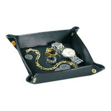 Case for jewelry - man-made leather - black