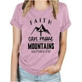 thumbnail image 2 of OKBOP Casual Tops for Women Short Sleeve Pink Crew Neck Crucifix Quotes T-Shirts Ladies Shirts Clearance $5, 2 of 4