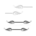 thumbnail image 1 of Pair of Angel Wings Shaped 14G Nipple Barbell Rings - 2 Colors Available, 1 of 2