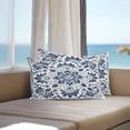 thumbnail image 4 of Outdoor Pillow Cover Boho Floral Leaves Set of 2 Waterproof Throw Pillowcases Blue Datura Flowers Decorative Patio Furniture Pillows for Couch Garden Indoor & Outdoor Use, 4 of 9