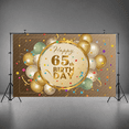 thumbnail image 7 of Golden Theme 65th Birthday Banner Festive Decoration Balloon Design Party Backdrop for Senior Celebration Event Indoor Setup, 7 of 7