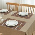 thumbnail image 3 of Orange Boho Ethnic Paisley Pattern Summer Placemats Table Placemats Set Of 4-Linen Kitchen Washable Placemats Table Mats 11.8"x17.7" Non-Slip Heat Resistant, 3 of 6