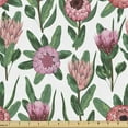 thumbnail image 1 of Vintage Botany Sofa Upholstery Fabric by the Yard, Protea Flowers with Leaves Spring Time Vibes Repetition, Decorative Fabric for DIY & Home Accents, 3 Yards, White Dried Rose and Green by Ambesonne, 1 of 4