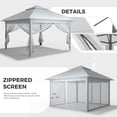 thumbnail image 5 of Outdoor Basic 11'x 11'Pop up Patio Gazebo,Portable Canopy Shade Tent with Sidewalls,White, 5 of 10