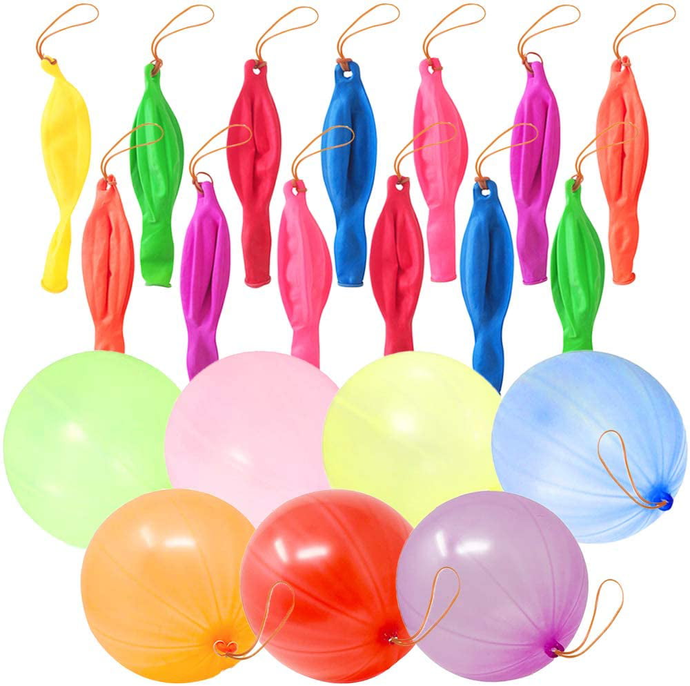 12Pcs Mixed Color Latex Balloon Punch Balls Birthday Party Favors 