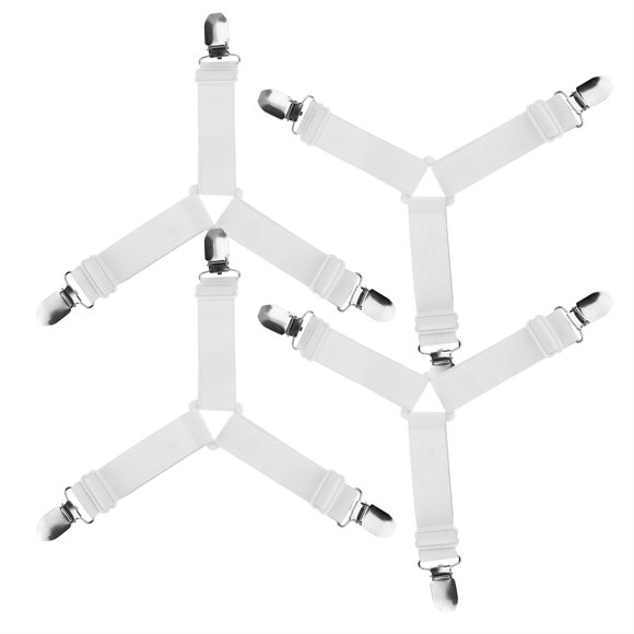 Yosoo 4pcs Adjustable Triangle Bed Mattress Sheet Holder Straps Clips Gripper Fasteners, Sheet Suspender, Sheet Strap