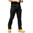 thumbnail image 2 of Men 6 Pocket Stretch Cargo Pants Regular Fit Soft Light Outdoor Hiking Trousers S-XXL（1 piece）, 2 of 10