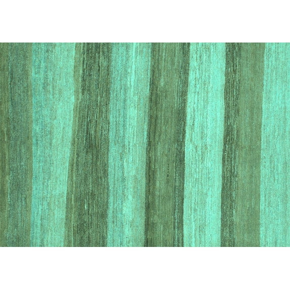 Ahgly Company Machine Washable Indoor Rectangle Abstract Turquoise Blue Modern Area Rugs, 2' x 3'