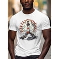 thumbnail image 3 of Lighthouse Men's T Shirts Seagulls T-Shirt for Men Ocean Crew Neck Tees Cotton Tops, White, M, 3 of 7