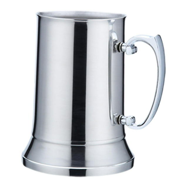 Jarra de cerveza de acero inoxidable, taza de café de doble pared con asa, herramienta de barra, jarra de té 560ml