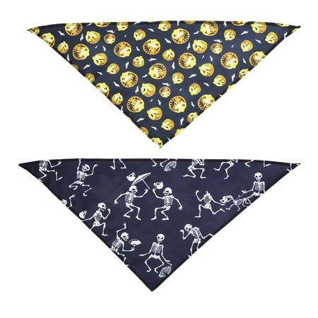 2pcs Halloween Pet Dog Bib Printing Dog Saliva Towel Pet Triangular Scarf