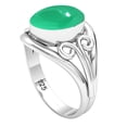 thumbnail image 2 of 925 Sterling Silver Ring Natural Green Onyx Handmade Jewelry, 2 of 9
