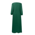 thumbnail image 6 of formal Dresses for Women Holiday Dresses for Women Chiffon Spring V Neck Long Sleeves Pleated A Line Midi Length Wedding Guest Dress, 6 of 6