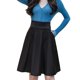 thumbnail image 1 of Falda Skater Plisada Lisa Acampanada Mini Cintura Casual,Negro,XL, 1 of 6