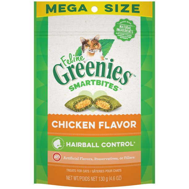 Feline Greenies Smartbites Hairball Control Natural Treats for Cats