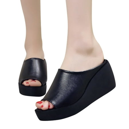 

Womens Shoes Fashion Casual New Arrivals Peep-toe Wedges Slippers Heightening Shoes