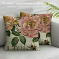 thumbnail image 3 of Pink Flower Decorative Throw Pillow Covers , Floral Spring Summer Cushion Case Decor, Bloom with Home Decoration for Sofa Couch, 3 of 5