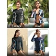 thumbnail image 3 of Sociala Women Full Zipper Rashguard Swimwear Long Sleeve Athletic Tops UPF 50+, 3 of 6