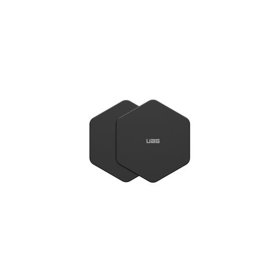 UAG 2-Pack Metal Hexagon Sticker for iPhone, 3M Adhesive Wall Mount Phone Holder for Car Dashboard, Gym, Mirror, Bathroom, Black