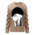 thumbnail image 4 of 2023 Chandail en Molleton Mode pour Femmes 50 % de Réduction Liquidation Femmes Oversize Texte Drôle Imprimé Col Rond Manches Longues Ample Chandail en Molleton Chandail Blouse, 4 of 5