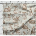 thumbnail image 2 of Soimoi Animals Printed,Cuddle Minky Fabric, Sewing Fabric by The Yard 56 Inch Wide,Decorative Plush Soft Fabric, Baby Garments, Toys and Blankets, White & Brown, 2 of 5
