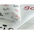 thumbnail image 3 of Ambesonne Eiffel Tower Quilted Coverlet 3 Pcs, Popular Paris Saying, King Size, Red Black White, 3 of 4