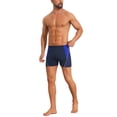 thumbnail image 2 of INSPIRE CHIC Men's Color Block Swimwear Adjustable Drawstring Pool Swimming Shorts 32 Dark Blue, 2 of 4