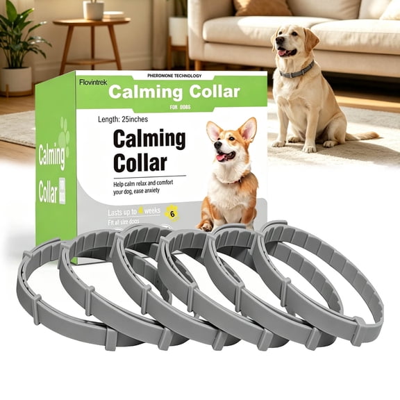6-Pack Calming Collar for Dogs, Stress Relief Anti Anxiety 60 Days for Daily Wear