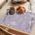 thumbnail image 3 of Purple Butterfly Botanical Placemats Set of 4 Summer Plants Line Art Place Mats Indoor Wipeable Table Mats Washable Cloth Dining Table Placemats for Kitchen Holiday Party Home Decor 13x19 Inch, 3 of 9