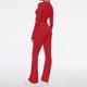 thumbnail image 5 of Conjunto de 2 piezas para mujer: top corto de manga larga y pantalones acampanados, cintura elástica, poliéster/spandex, tallas XS-L para uso informal/vacaciones, 5 of 6