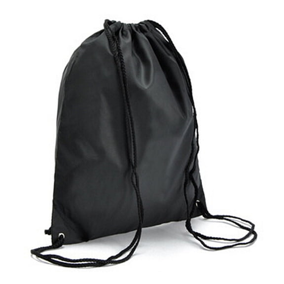 Citgeett Unisex Sports Waterproof Drawstring String Bag Backpack Pull Rope Gym Casual Sport Shoe Bags, Black