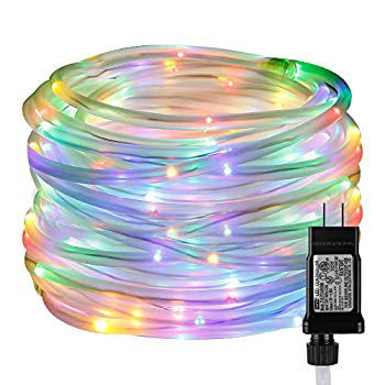 LED Rope Lights,8 Mode,50ft 200 LED,Warm White,Waterproof,Low Voltage,Indoor Outdoor Plug in Light Rope and String for Deck,Patio,Pool,Camping,Bedroom,Boat,Landscape Lighting and More