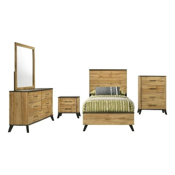 Kaywood 5-piece Twin Bedroom Set Natural Pine