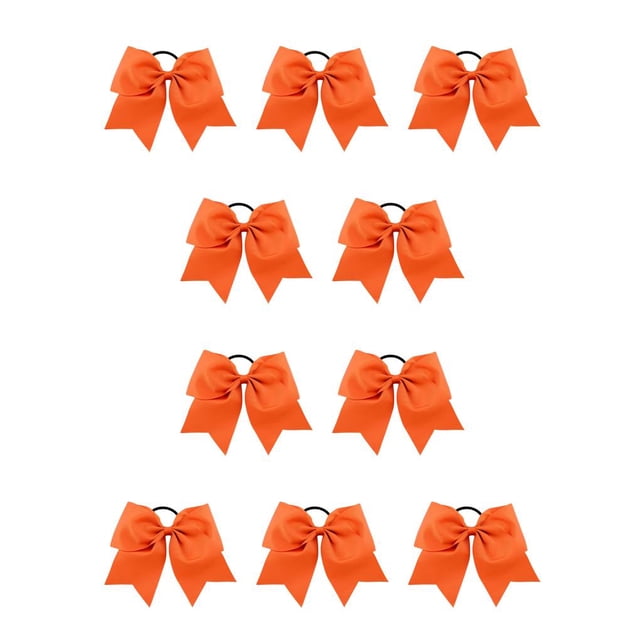 Jumpingount Banda para el cabello grande Nudo de lazo Goma elástica gruesa Ajustable Decorativo Sin enganches Coleta Titular Scrunchie sin costuras Naranja Naranja 10piezas Jumpingount CBP458603