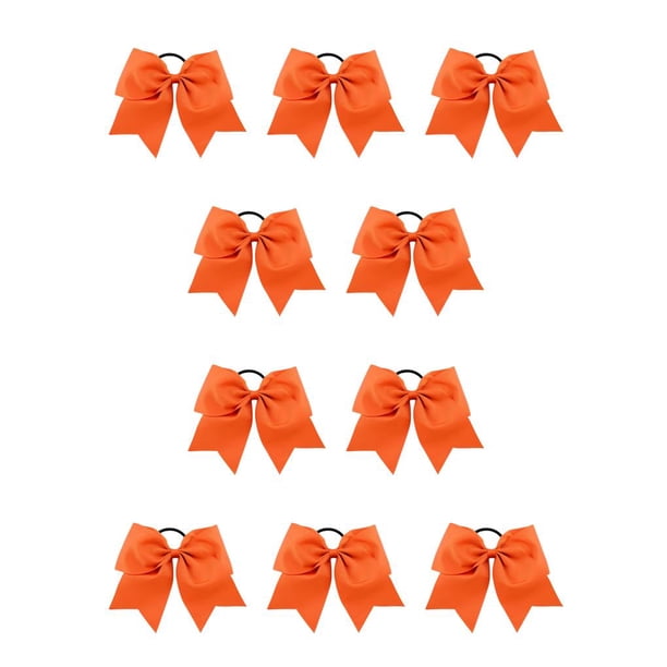 Qarigey Banda para el cabello grande Nudo de lazo Goma elástica gruesa Ajustable Decorativo Sin enganches Coleta Titular Scrunchies sin costuras Naranja Naranja 10piezas Qarigey CBP458603