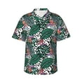 thumbnail image 2 of Picia Tropical Leaves Gentle Cotton Regular Fit Short Sleeve Casual Hawaiian Shirt for Men-3X-Large, 2 of 9