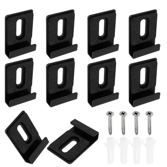 HOT 10pcs Heavy Duty Mirror Hanging Kit, Mounting Hardware Clips for Wall Mounting, Single Hole Black
