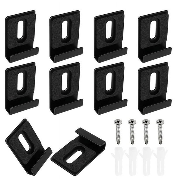 10pcs Kit de Colgar de Espejo Resistente, Hardware de Montaje de Espejo Pesado Clips de Espejo para Montaje en Pared, Agujero Único Negro