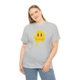 thumbnail image 4 of Dripping funny smiley emoji graphic t shirt Unisex Heavy Cotton Tee, 4 of 8